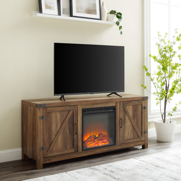 Gracie Oaks Coridon TV Stand for TVs up to 65" with Fireplace Included